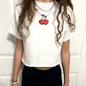 Cropped White Tee